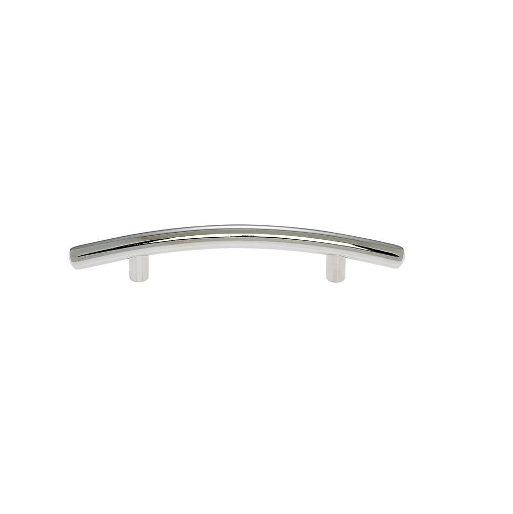 JVJ Hardware - Aster Collection Polished Nickel Finish 96 mm c/c Round Bowed Contemporary Pull, Composition Steel - Polished Nickel