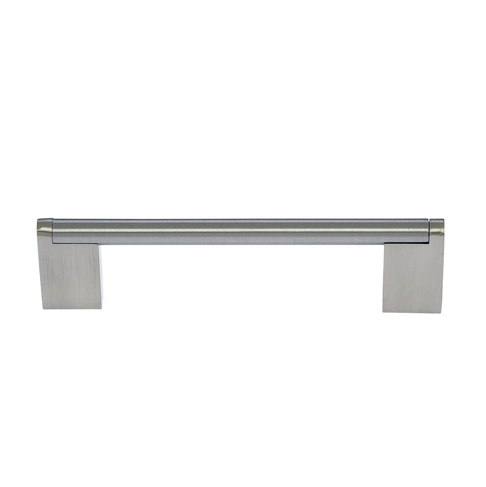 JVJ Hardware - Aster Collection Satin Nickel Finish 128 mm c/c Rounded Three Piece Modern Pull, Composition Zamac/Steel - Satin Nickel