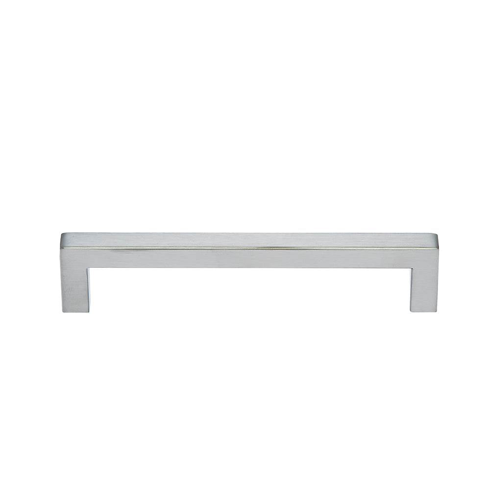 JVJ Hardware - Palermo II Collection Stainless Steel Finish 128 mm c/c (139mm OA) Squared Thin Pull with Posts at End, Composition Stainless Steel (H 35 mm) - Stainless Steel