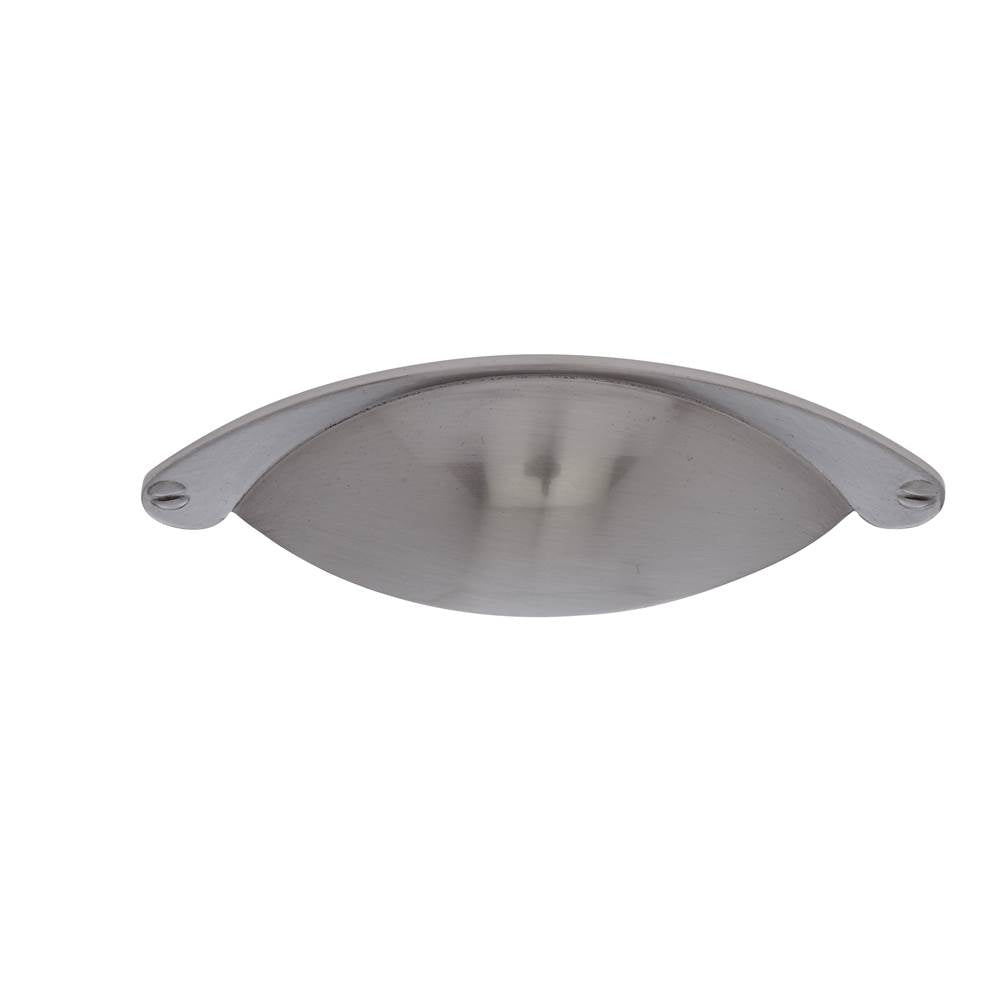 JVJ Hardware - Vintage Collection Satin Nickel Finish Zinc 3'' c/c Cup Pull w/Screws, Composition Zamac - Satin Nickel