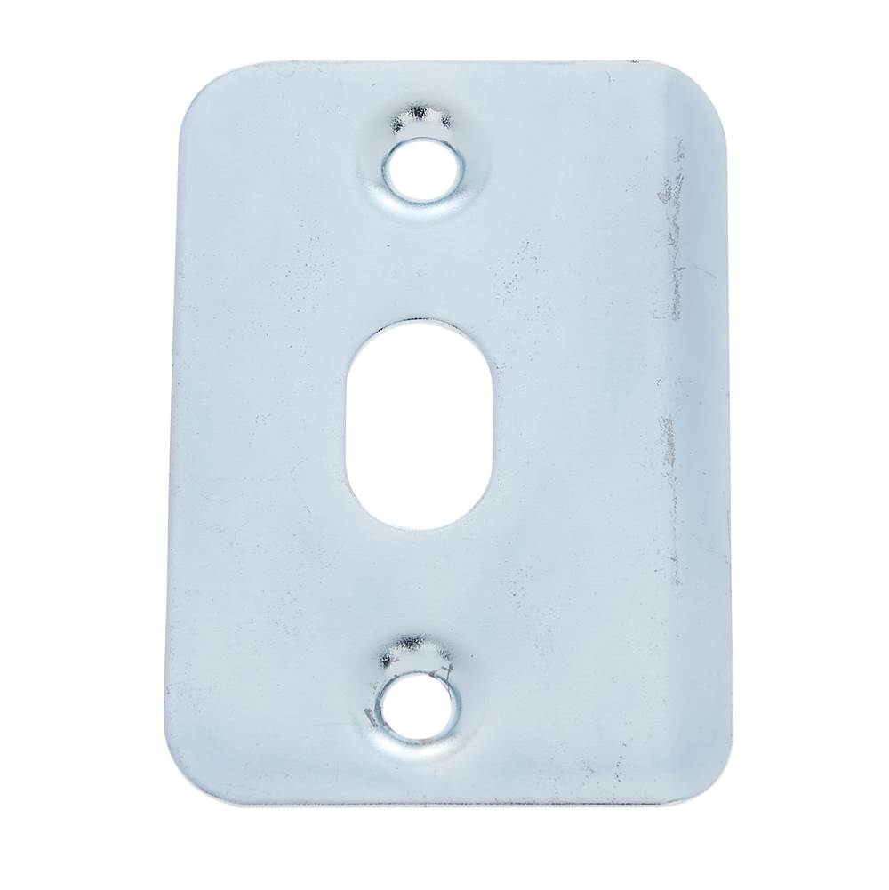 JVJ Hardware - Stainless Steel Finish 1-3/16'' X 2-1/4'' Strike Plate w/ Hole (Bulk), Composition Steel (Patent Pending) - Stainless Steel