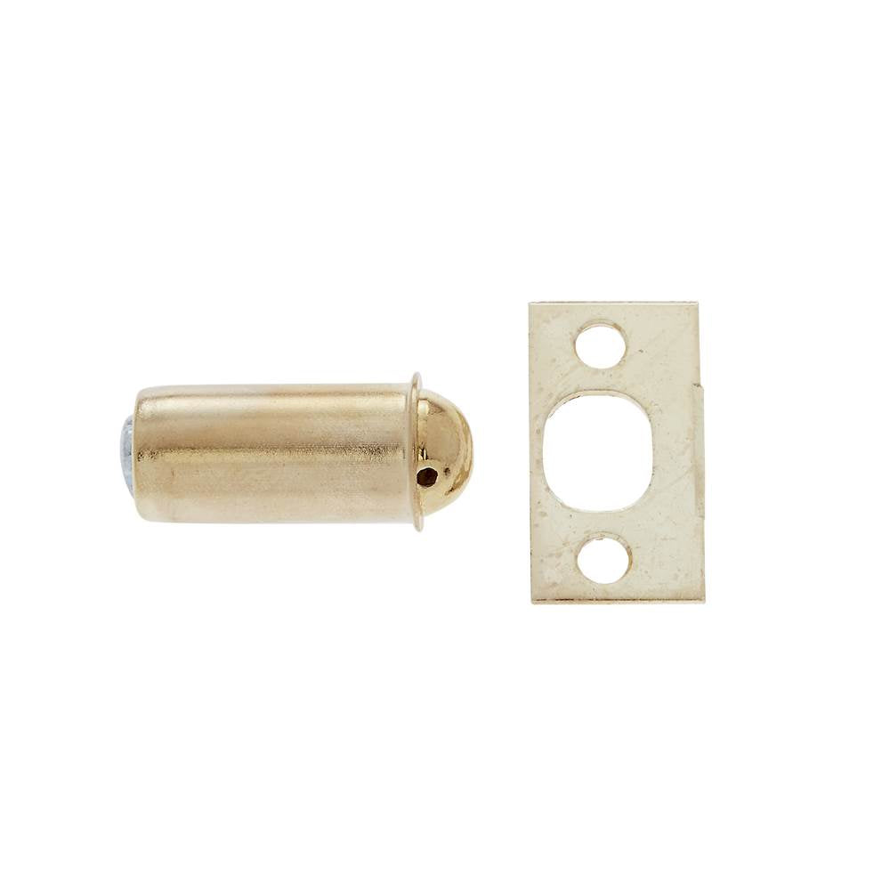 JVJ Hardware - Polished Brass Finish 1/2'' Diameter Bullet Catch (Poly-Bagged), Composition Brass - Polished Brass