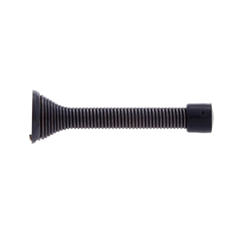 JVJ Hardware - Old World Bronze Finish 3-1/8'' Heavy Duty Spring Door Stop, Composition Zamac - Old World Bronze