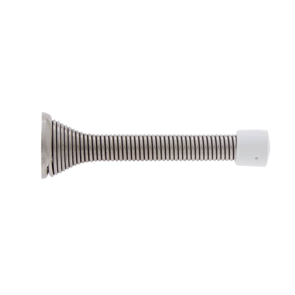 JVJ Hardware - Satin Nickel Finish 3-1/8'' Heavy Duty Spring Door Stop, Composition Zamac - Satin Nickel