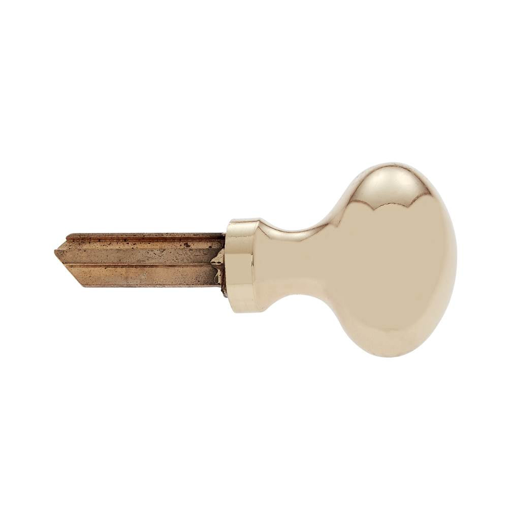 JVJ Hardware - Solid Brass Finish Key Knob, 6 Pin ''Kwikset'' Key Way, Composition Solid Brass - Polished Brass