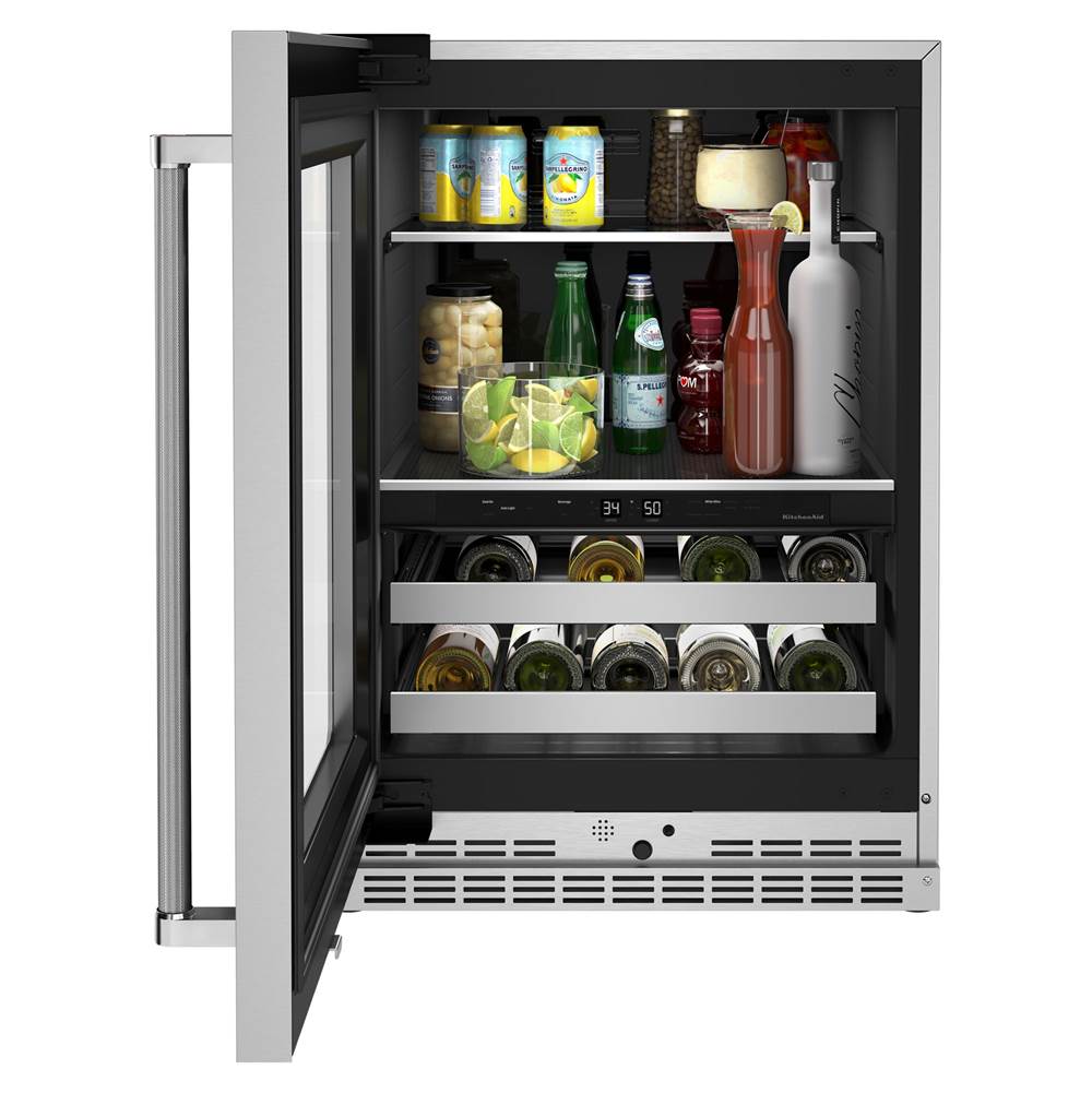 24 Kad Step Left Black Stainless Beverage Center