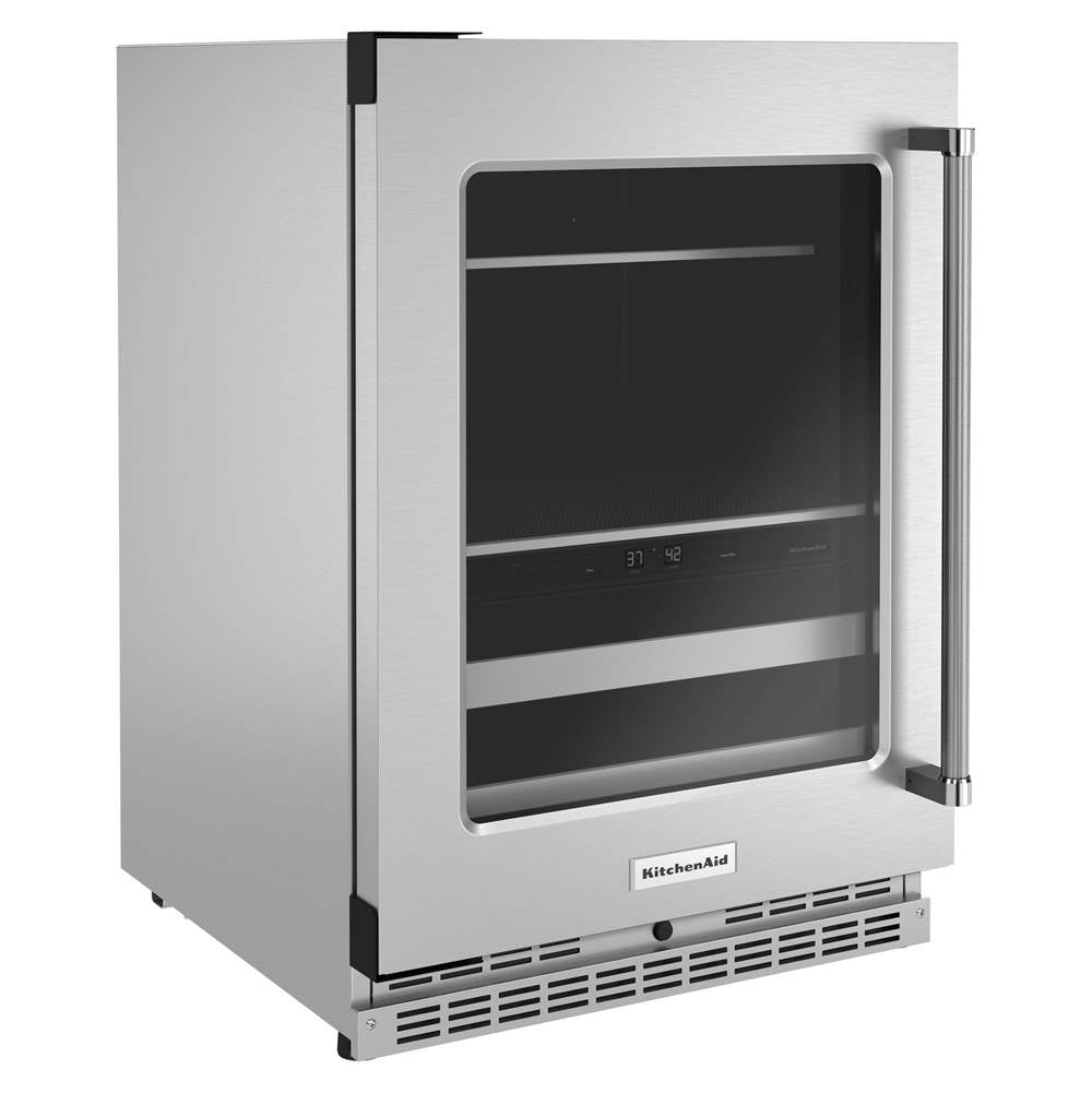 24 Kad Step Left Black Stainless Beverage Center