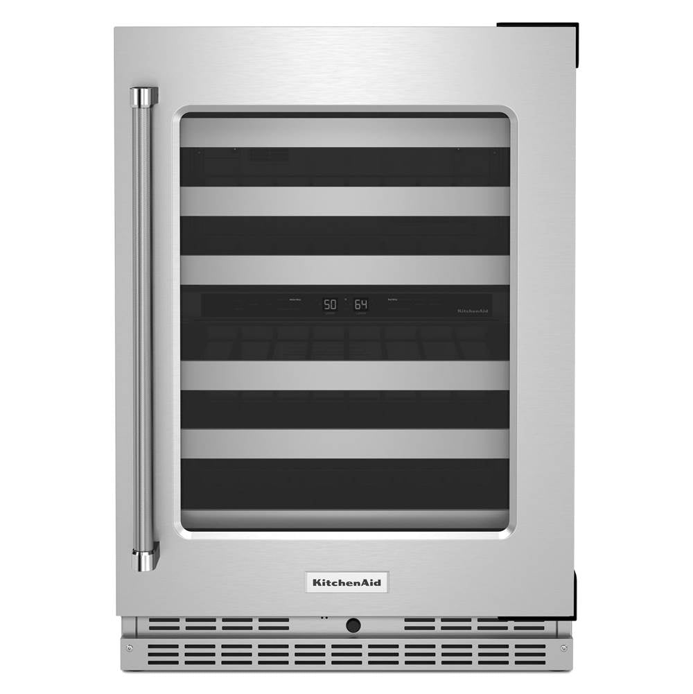 Kitchen Aid - 24 Kad Step Right 2 Zone Wine - Stainless Steel