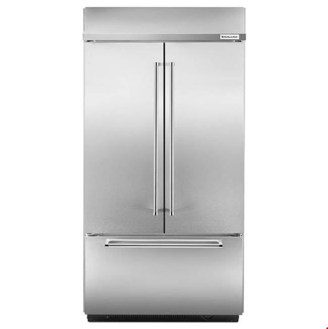 Kitchen Aid - 42 in. No Frost French Door Built-In Bottom-Freezer Refrigerator - Stainless Steel