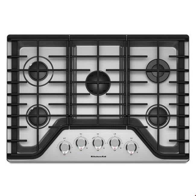 Kitchen Aid - 30 in. Built-In Gas Cooktop - Stainless Steel