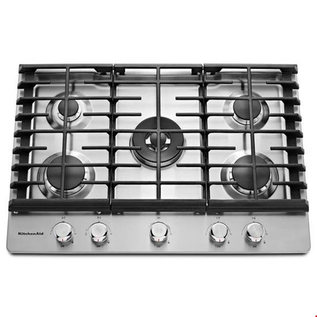 Kitchen Aid - 30 in. Built-In Gas Cooktop - Stainless Steel