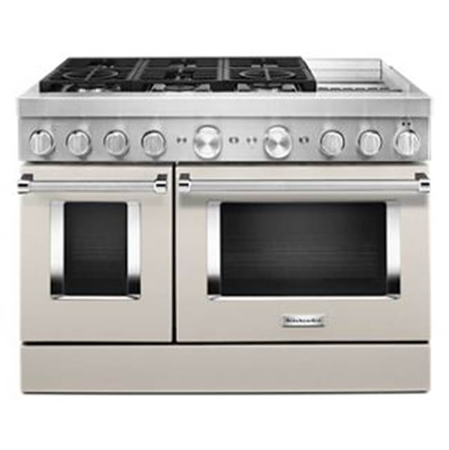 Kitchen Aid - 48'' Dual Fuel Commercial Style Range W/Griddle - Milkshake
