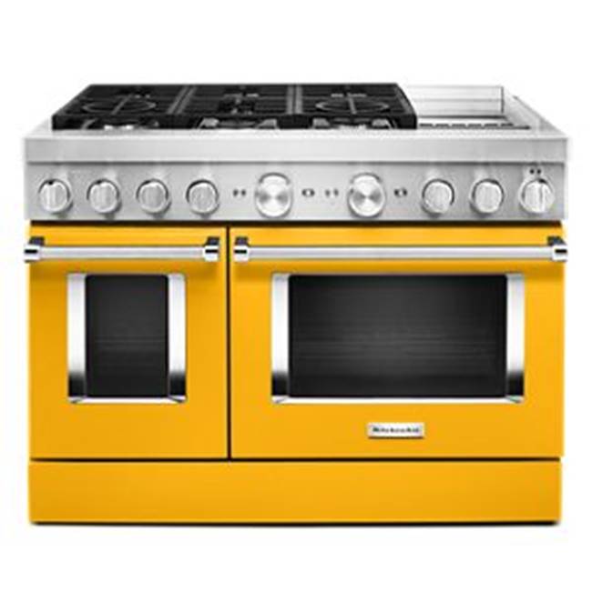 Kitchen Aid - 48'' Dual Fuel Commercial Style Range W/Griddle - Yellow Pepper