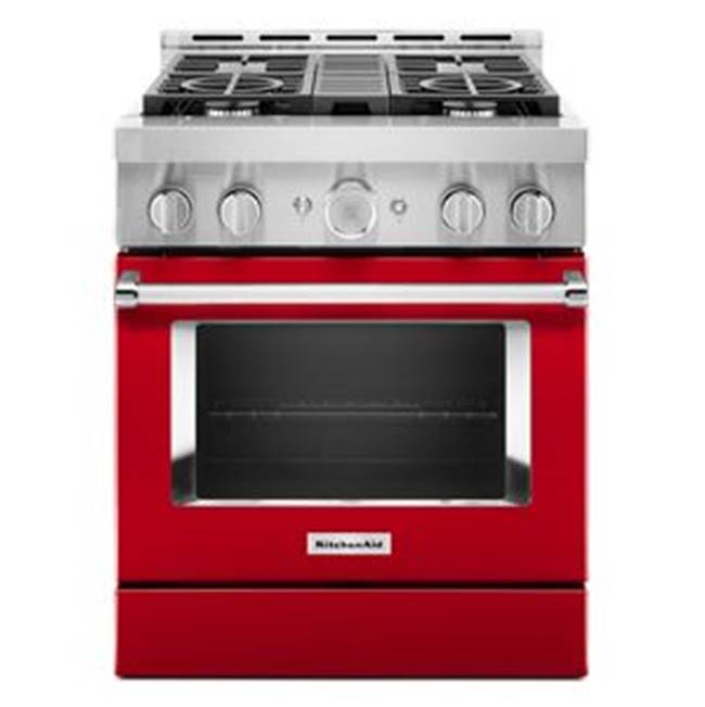Kitchen Aid - 30'' Gas Commercial Style Range - Passion Red