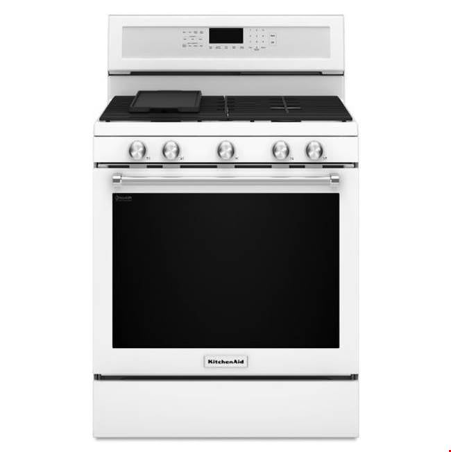 Kitchen Aid - 30 in. Convertible Freestanding Gas Range - White