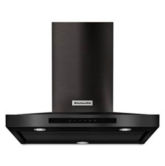 Kitchen Aid - 30'' Black Stainless Steel Wall Canopy, 600 Cfm, 3-Speed Glass Capacitive Touch Led Controls W/Boost Setting, Perimetric Ventilation - Black Stainless