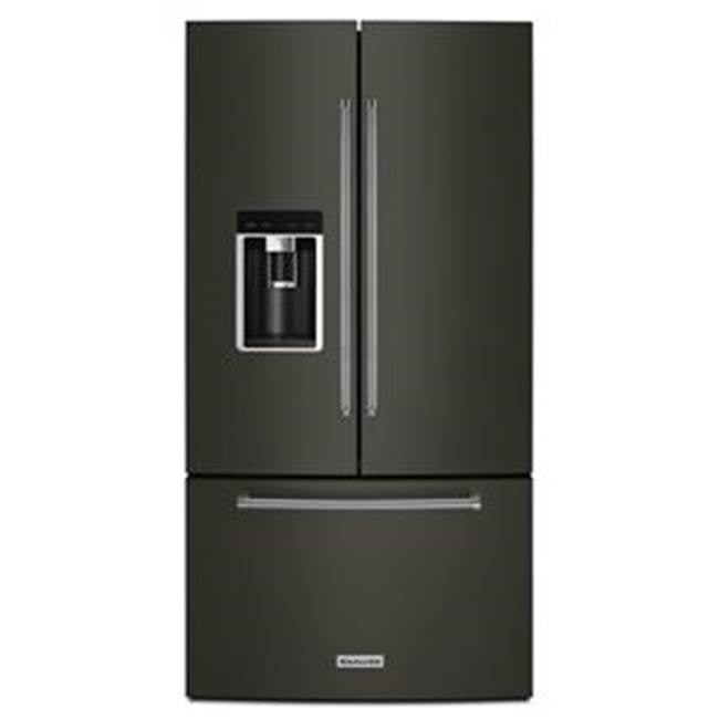 Kitchen Aid - Counter Depth French Door Refrigerator - Black Stainless