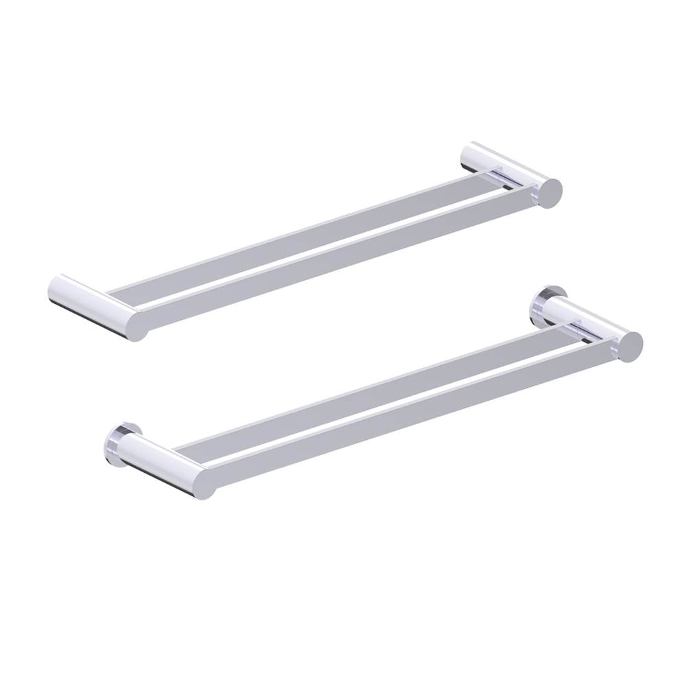 Kartners - PORTO - 18-inch Double Bathroom Towel Bar-Polished Chrome - Polished Chrome