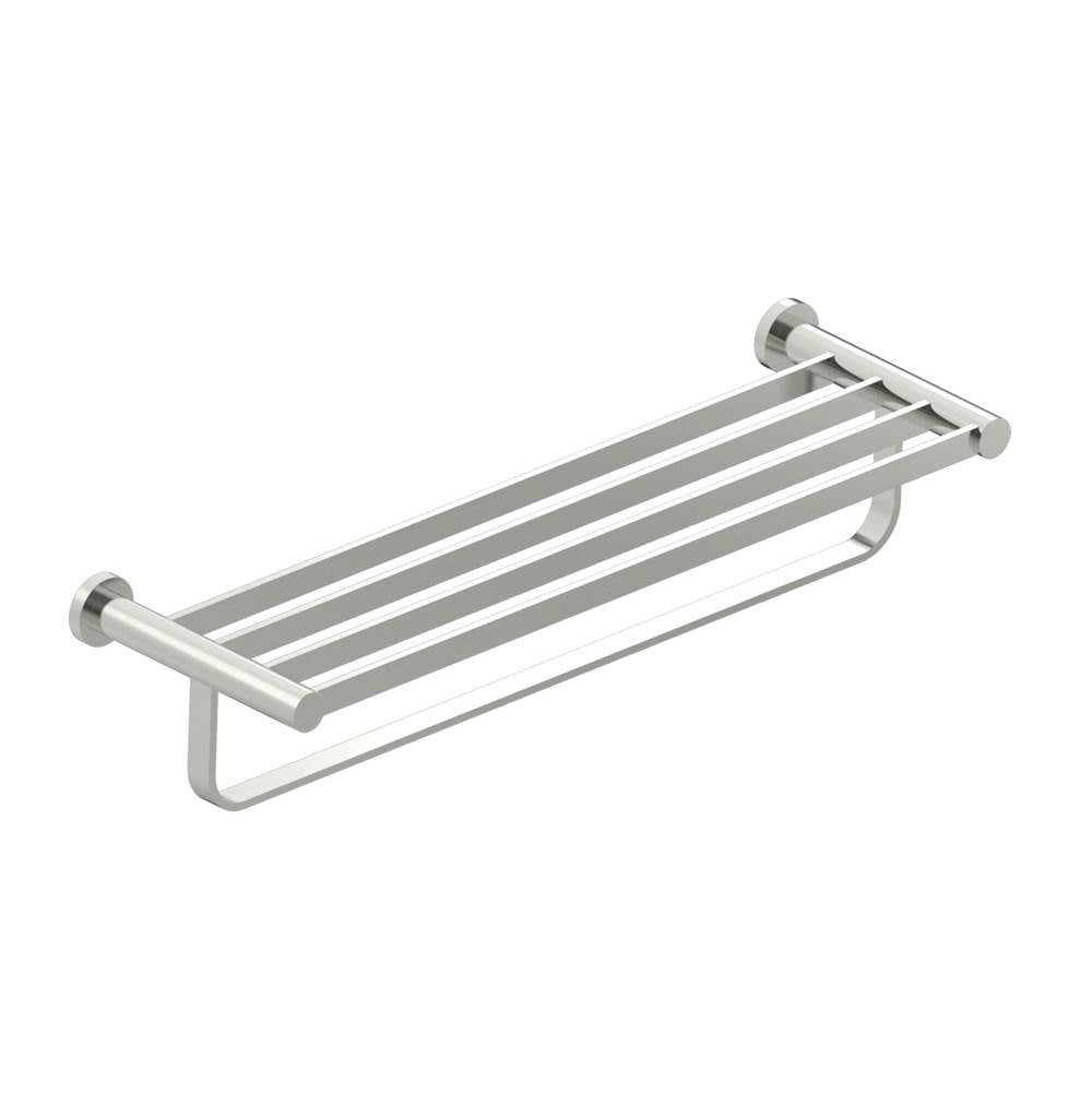 Kartners - PORTO - Towel Shelf with Towel Bar-Brushed Nickel - Brushed Nickel