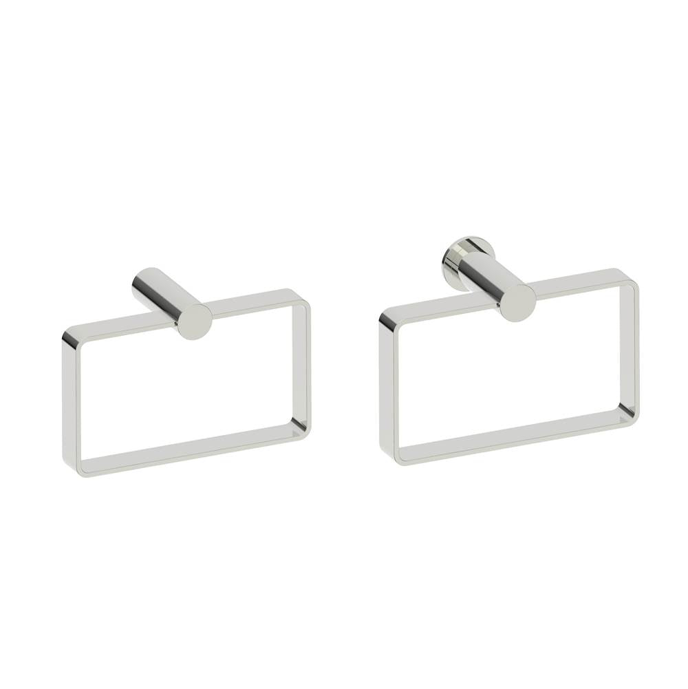 Kartners - PORTO - Square Towel Ring-Polished Nickel - Polished Nickel