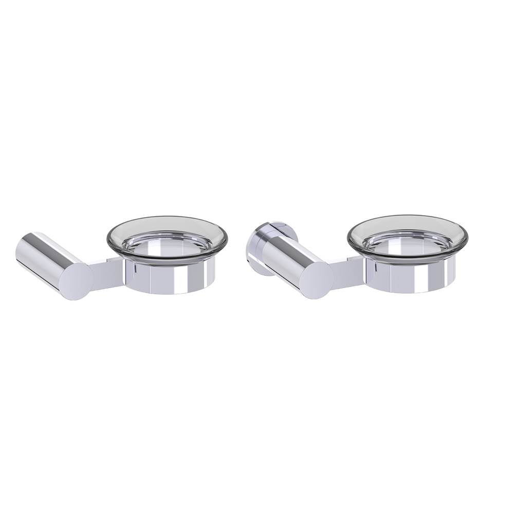 Kartners - PORTO - Wall Mounted Soap Dish with Chrome Glass-Polished Chrome - Polished Chrome