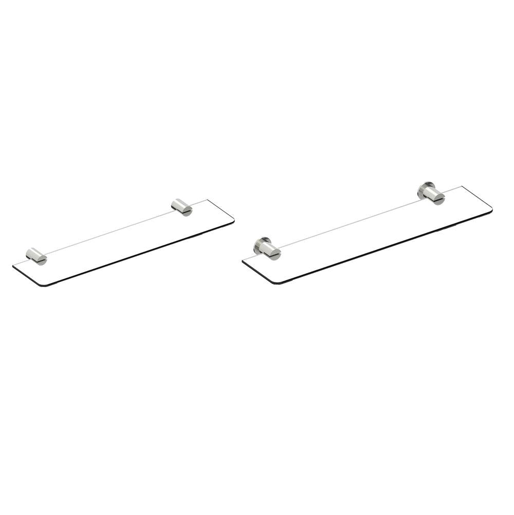 Kartners - PORTO - Glass Shelf-Brushed Nickel - Brushed Nickel