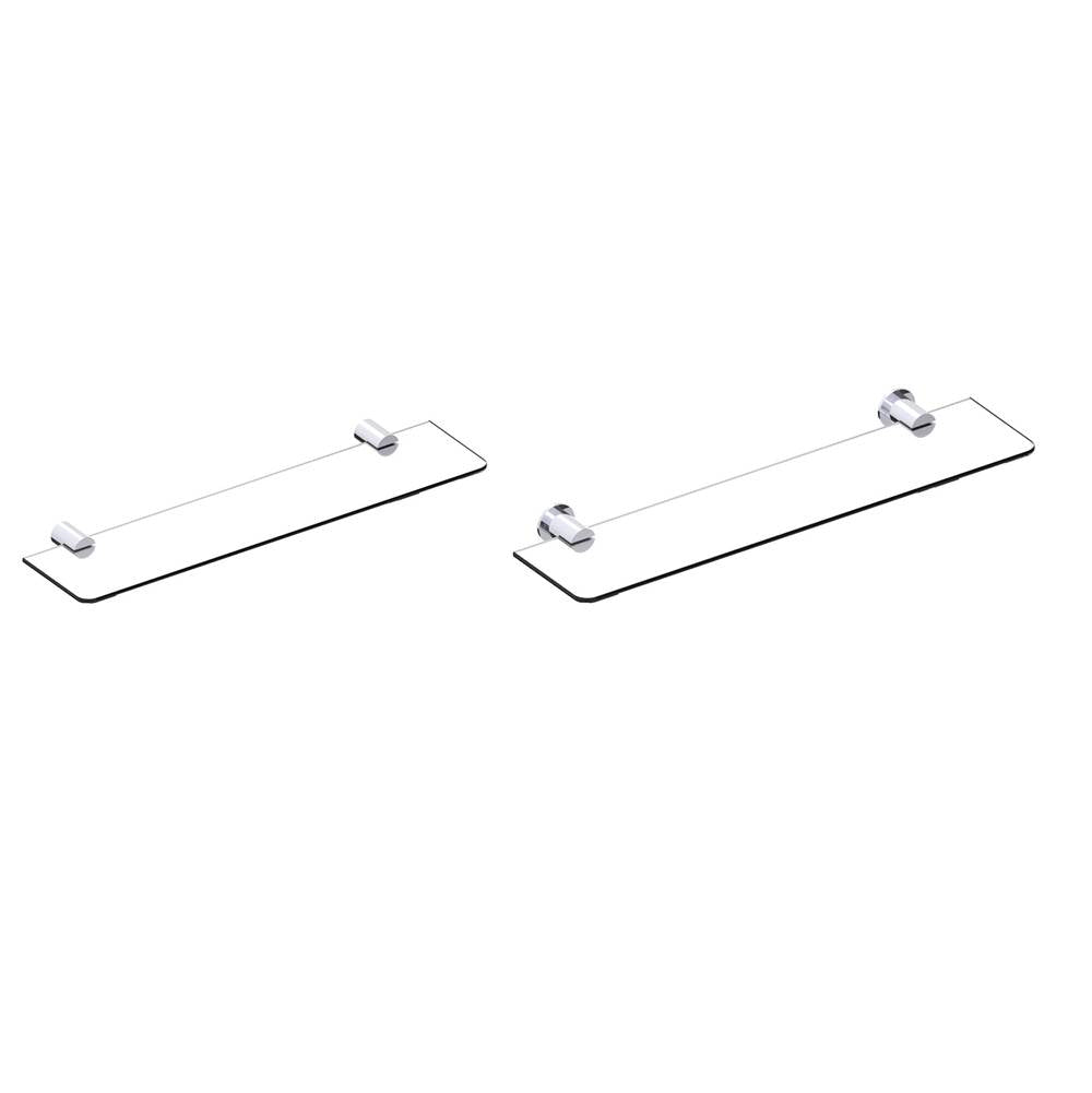 Kartners - PORTO - Glass Shelf-Polished Chrome - Polished Chrome