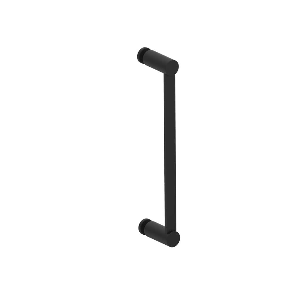 Kartners - PORTO - 12-inch Single Glass Door Handle-Matte Black - Matte Black