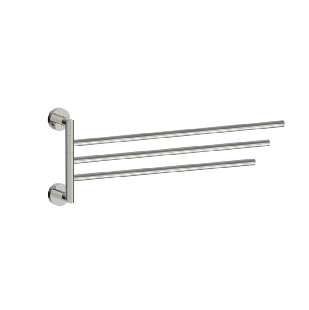 Kartners - OSLO - 18-inch Triple Bathroom Towel Bar- Swivel-Polished Nickel - Polished Nickel