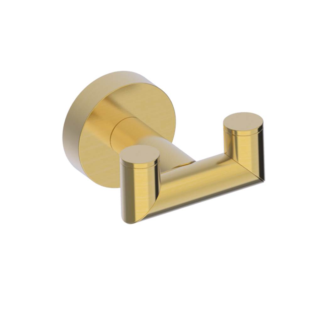 Kartners - OSLO - Double Prong Robe Hook-Brushed Gold - Brushed Gold
