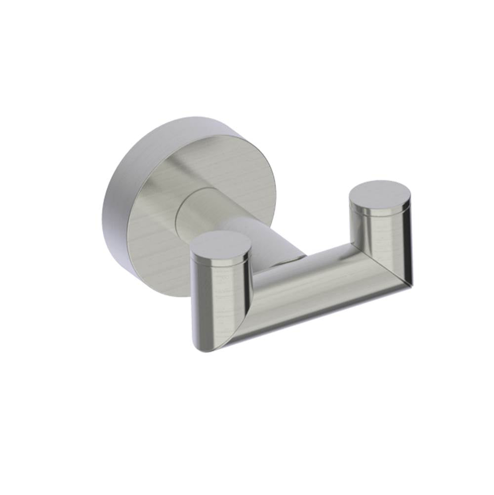 Kartners - OSLO - Double Prong Robe Hook-Brushed Nickel - Brushed Nickel