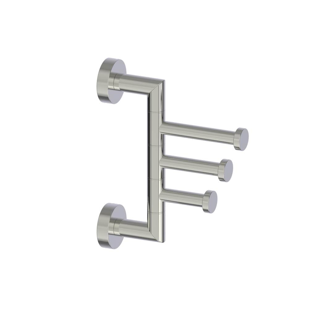 Kartners - OSLO - Swivel Triple Prong Robe Hook -Polished Nickel - Polished Nickel