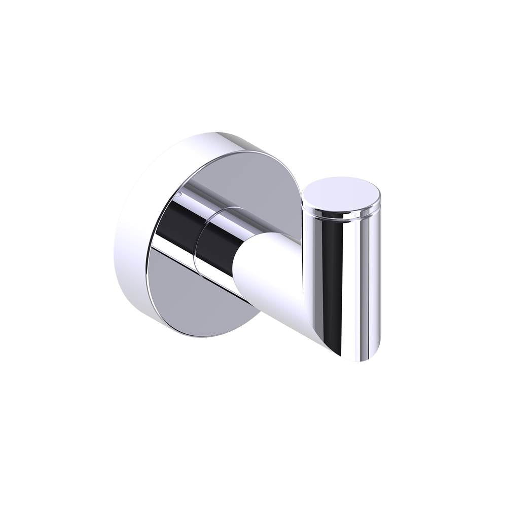 Kartners - OSLO - Single Prong Robe Hook Solid Back-Polished Chrome - Polished Chrome