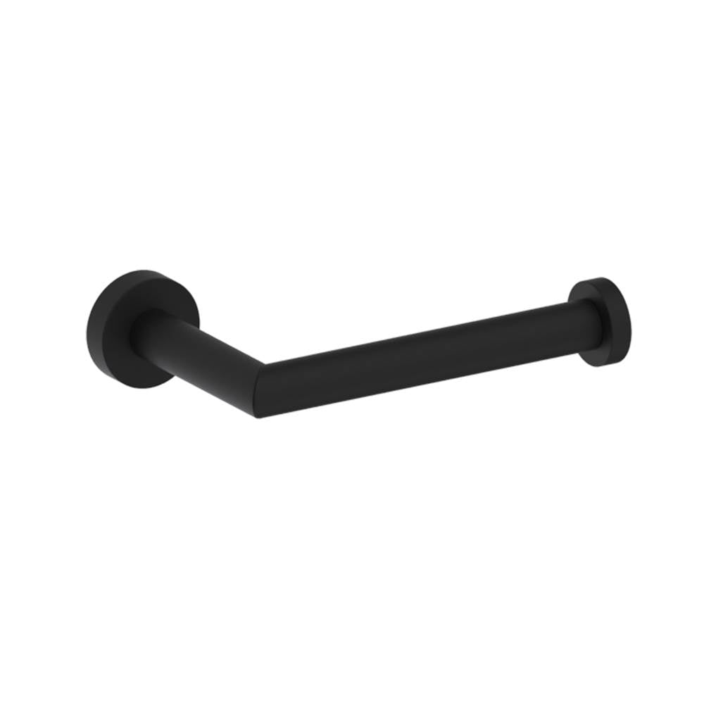 Kartners - OSLO - Single Toilet Paper Holder - Solid Back-Matte Black - Matte Black