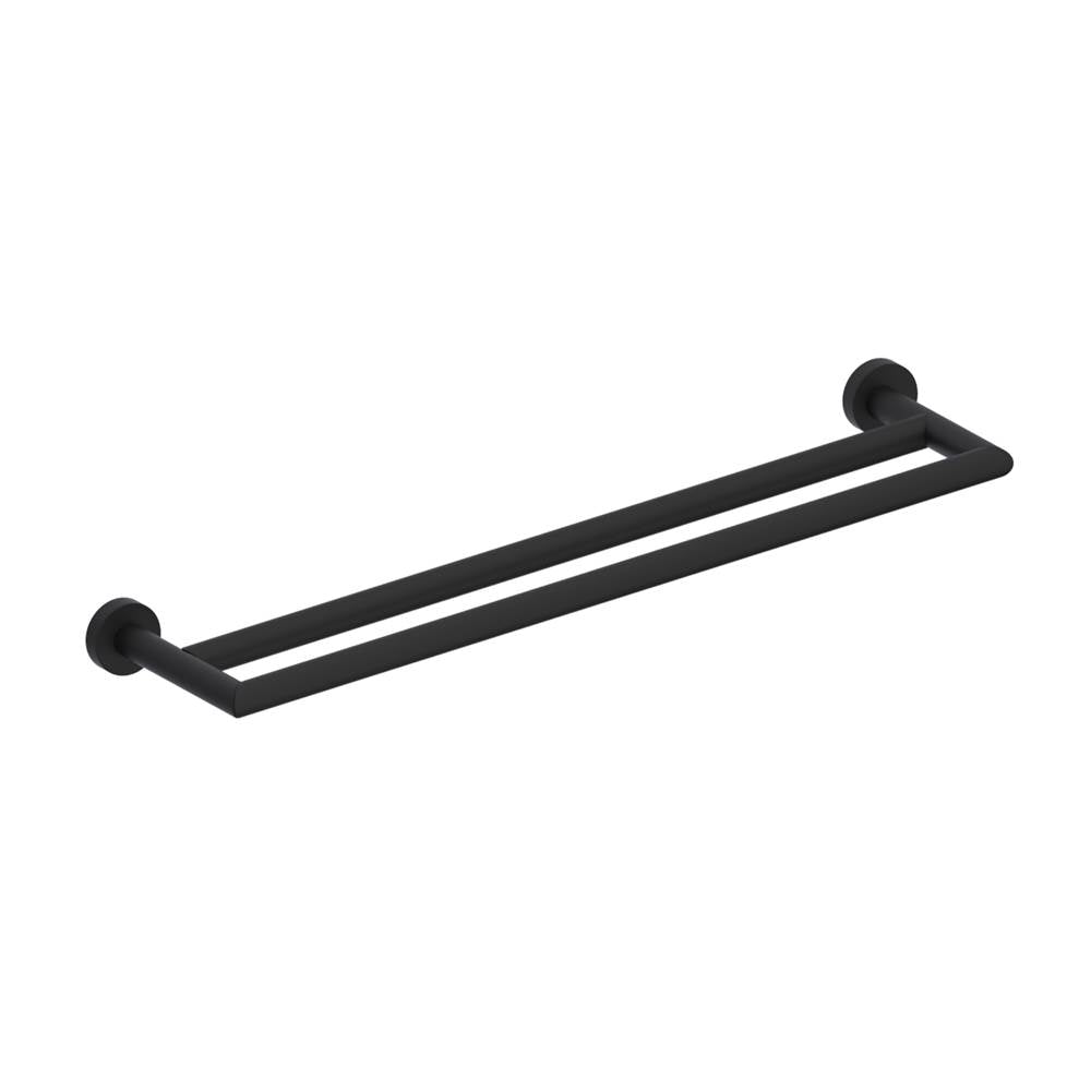 Kartners - OSLO - 18-inch Double Bathroom Towel Bar-Matte Black - Matte Black