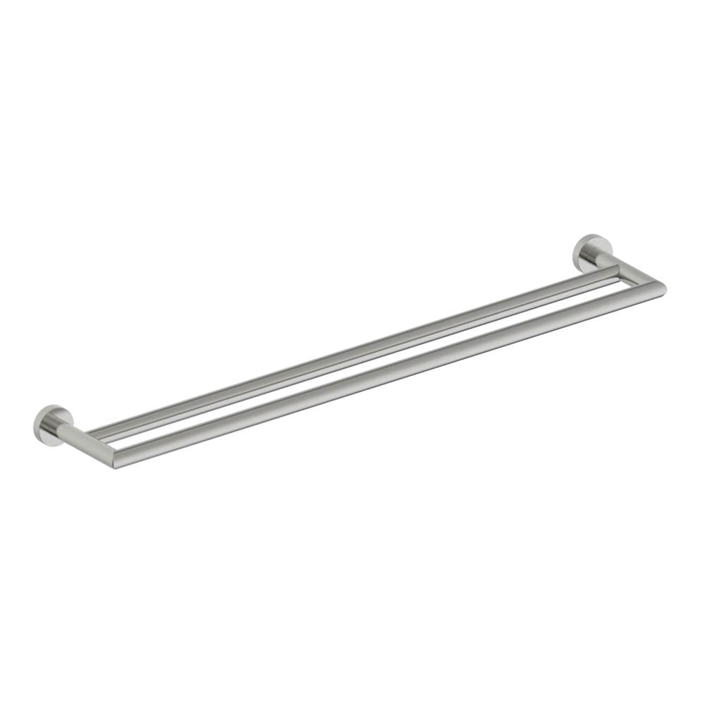 Kartners - OSLO - 24-inch Double Bathroom Towel Bar-Brushed Nickel - Brushed Nickel