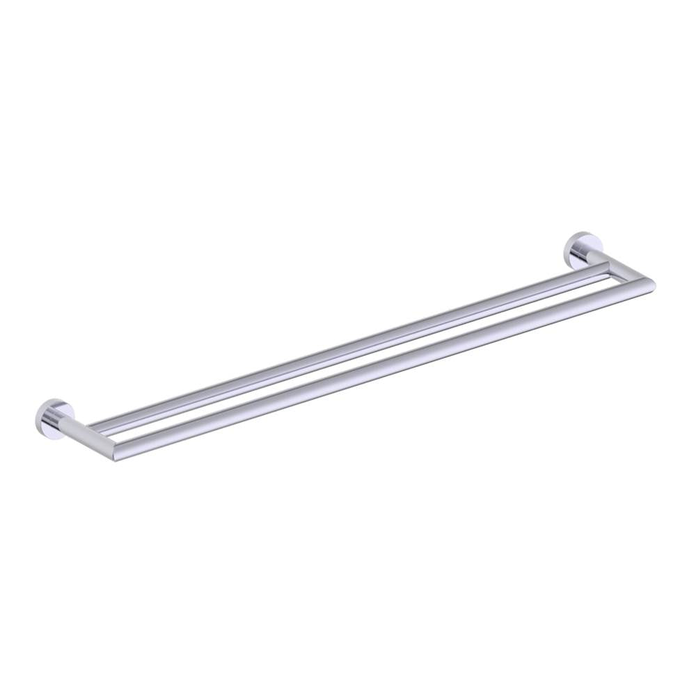 Kartners - OSLO - 24-inch Double Bathroom Towel Bar-Polished Chrome - Polished Chrome