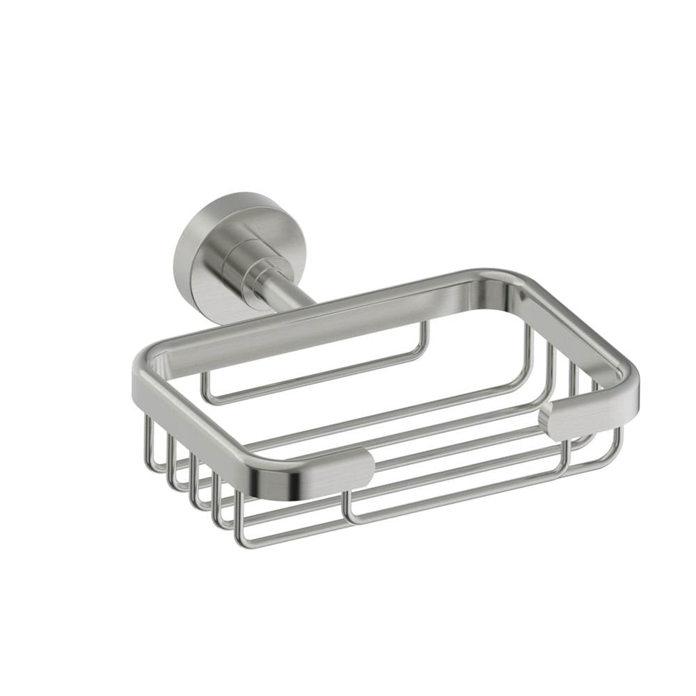Kartners - OSLO - Wall Mounted Soap Basket-Brushed Nickel - Brushed Nickel