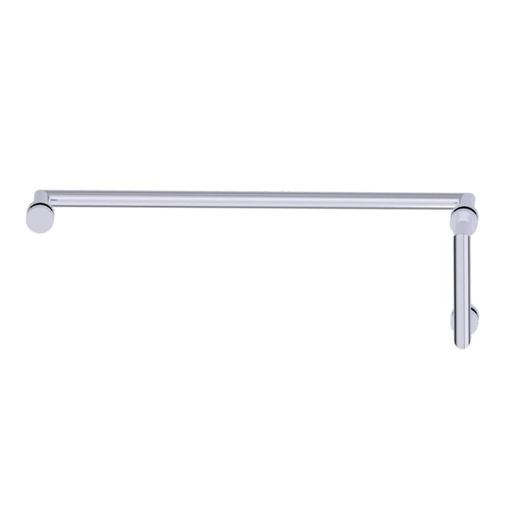 Kartners - OSLO - 6-inch x 24-inch Offset Shower Door Handles -Polished Chrome - Polished Chrome