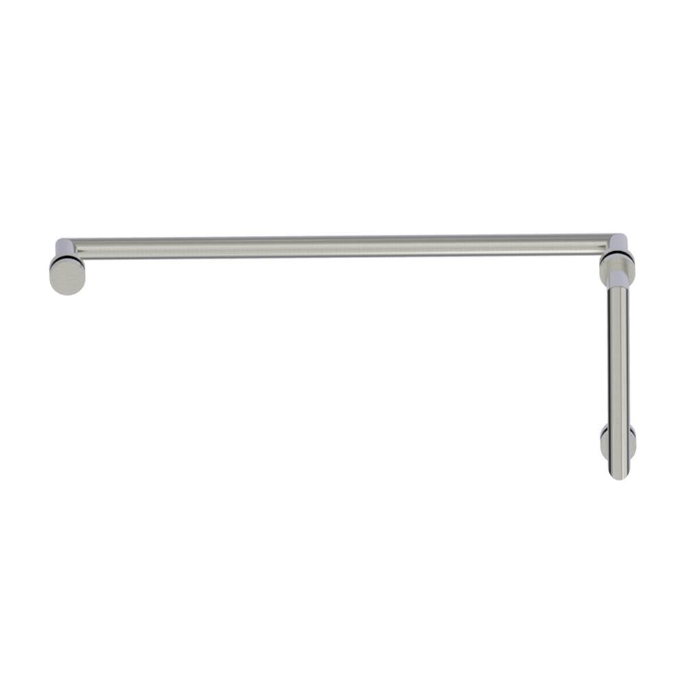 Kartners - OSLO - 8-inch x 24-inch Offset Shower Door Handles -Brushed Nickel - Brushed Nickel