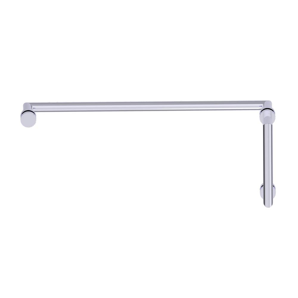 Kartners - OSLO - 8-inch x 24-inch Offset Shower Door Handles -Polished Chrome - Polished Chrome