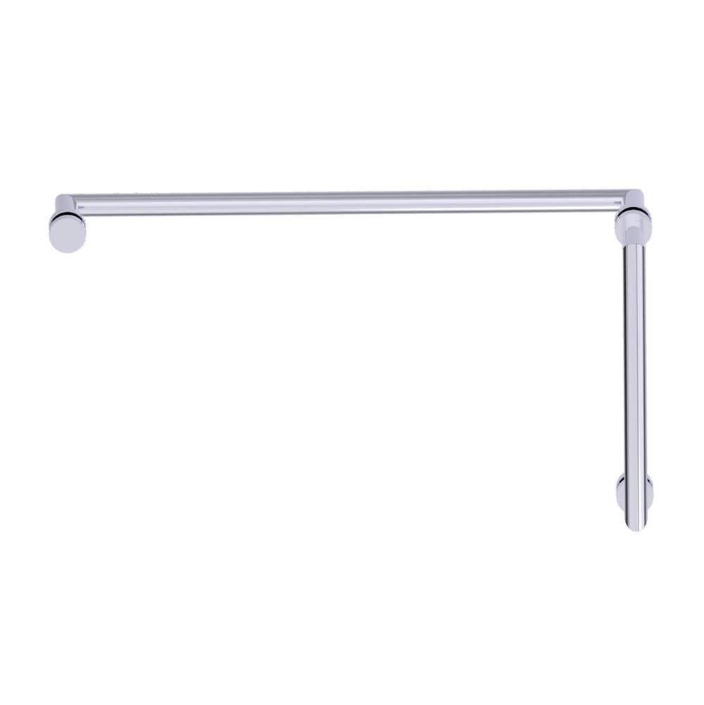 Kartners - OSLO - 12-inch x 24-inch Offset Shower Door Handles -Polished Chrome - Polished Chrome