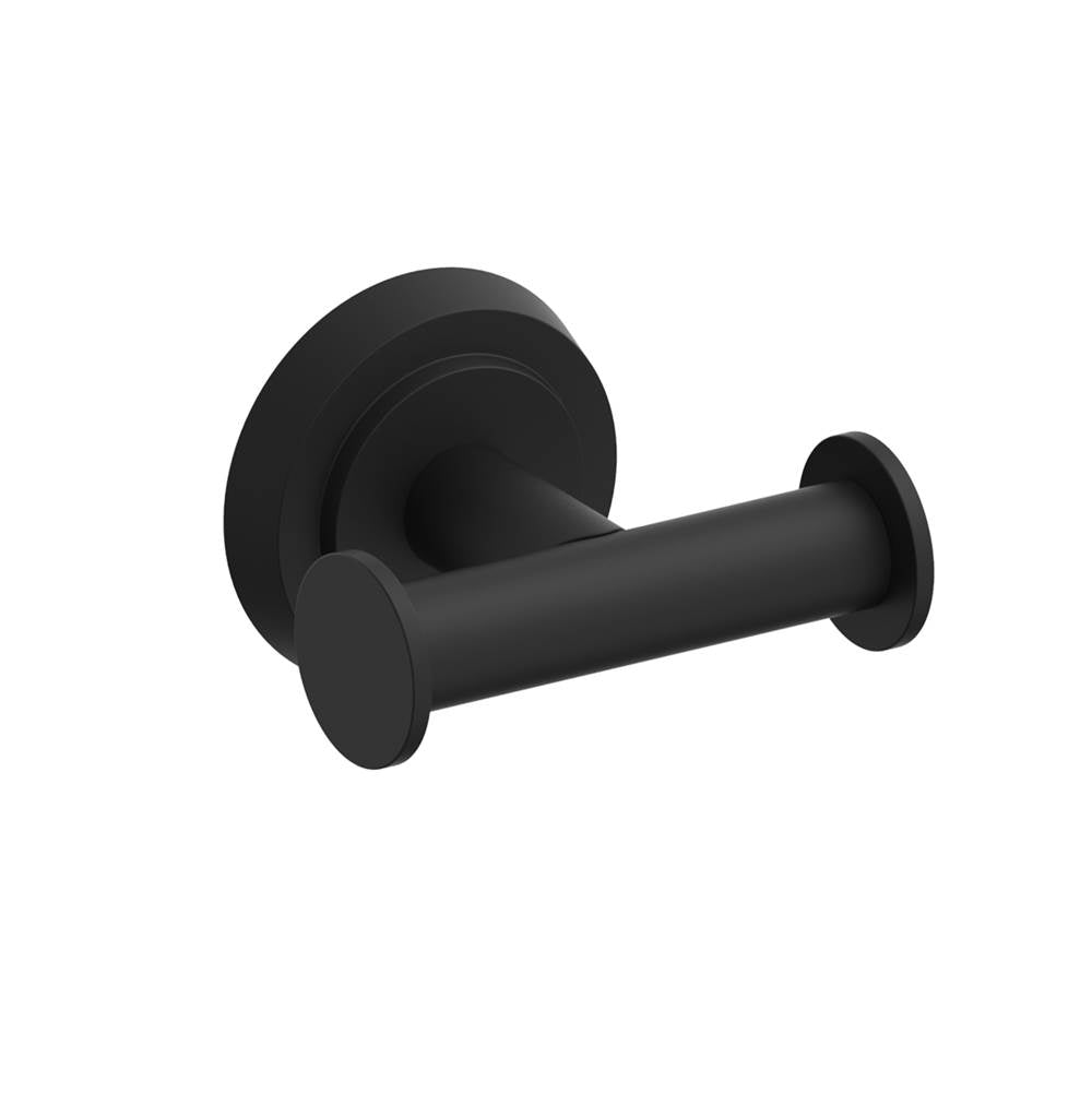Kartners - SOFIA - Double Prong Robe Hook-Matte Black - Matte Black