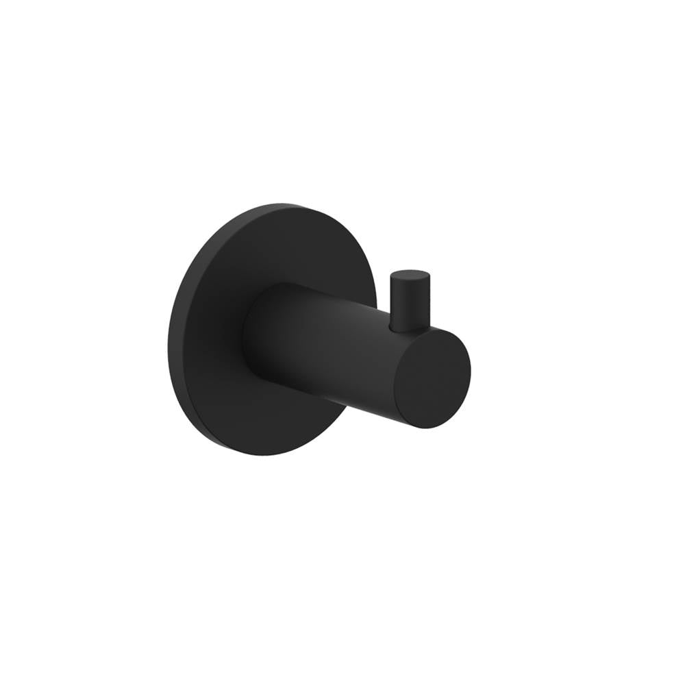 Kartners - NICE - Single Prong Robe Hook-Matte Black - Matte Black