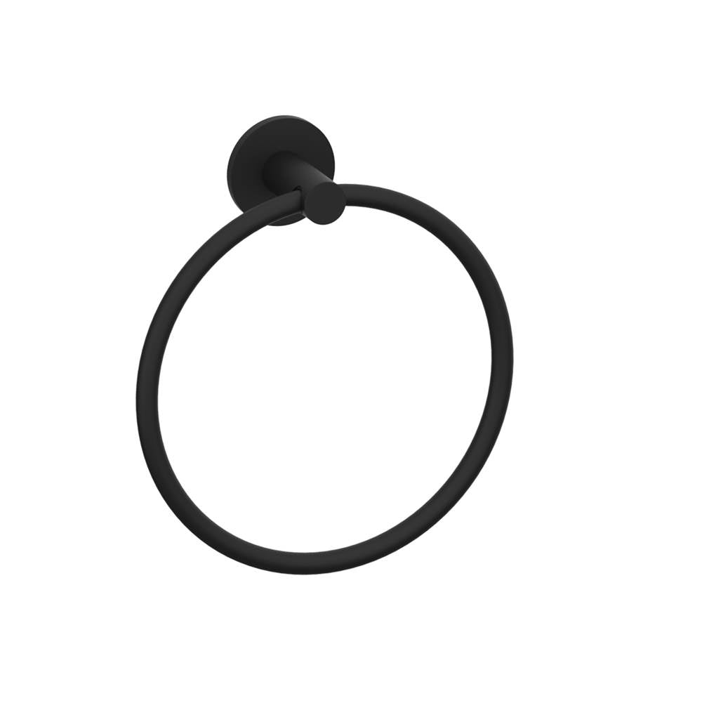 Kartners - NICE - Round Towel Ring -Matte Black - Matte Black
