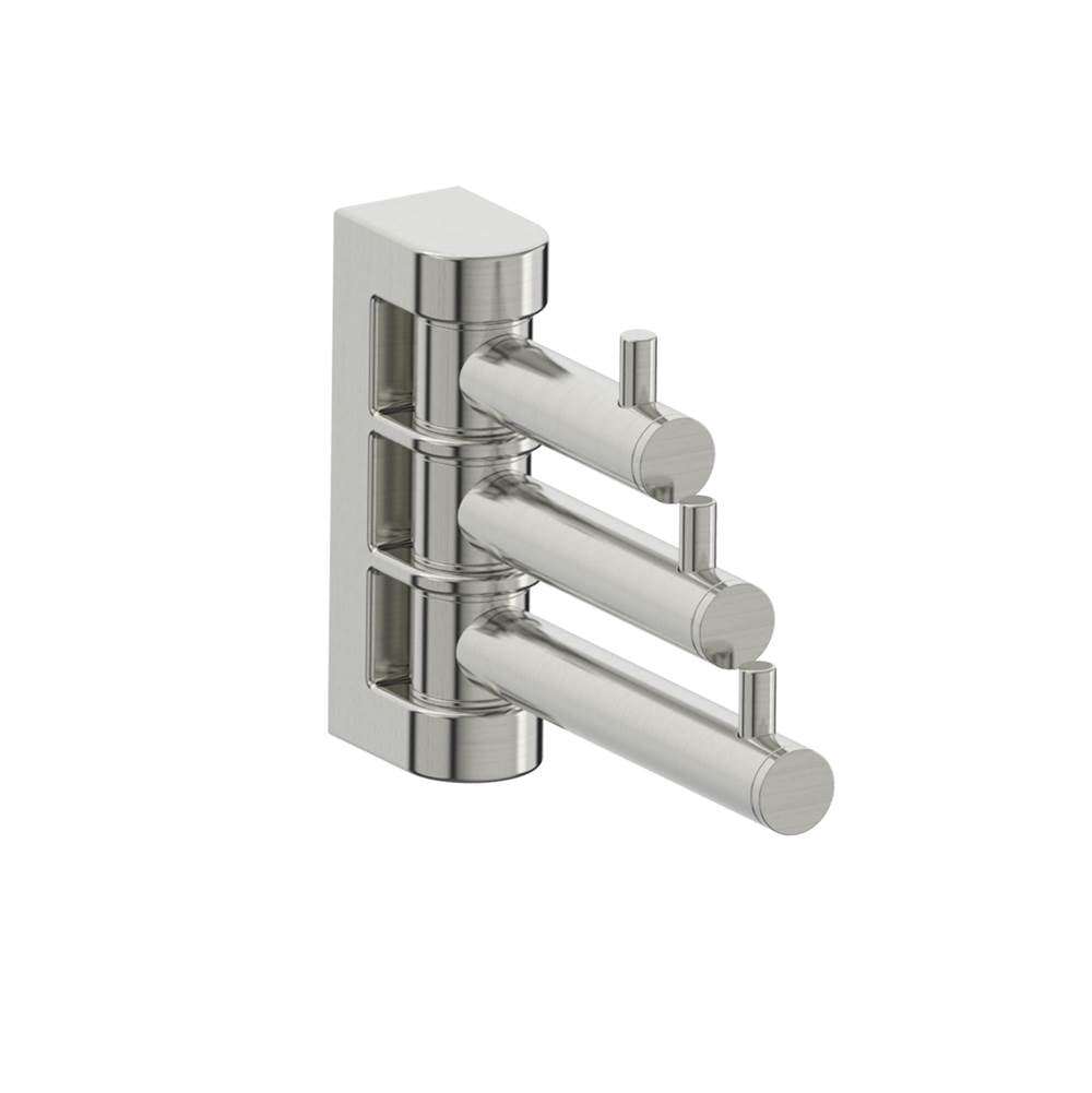 Kartners - SEVILLE - Triple Prong Robe Hook-Brushed Nickel - Brushed Nickel