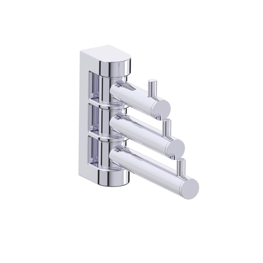 Kartners - SEVILLE - Triple Prong Robe Hook-Polished Chrome - Polished Chrome
