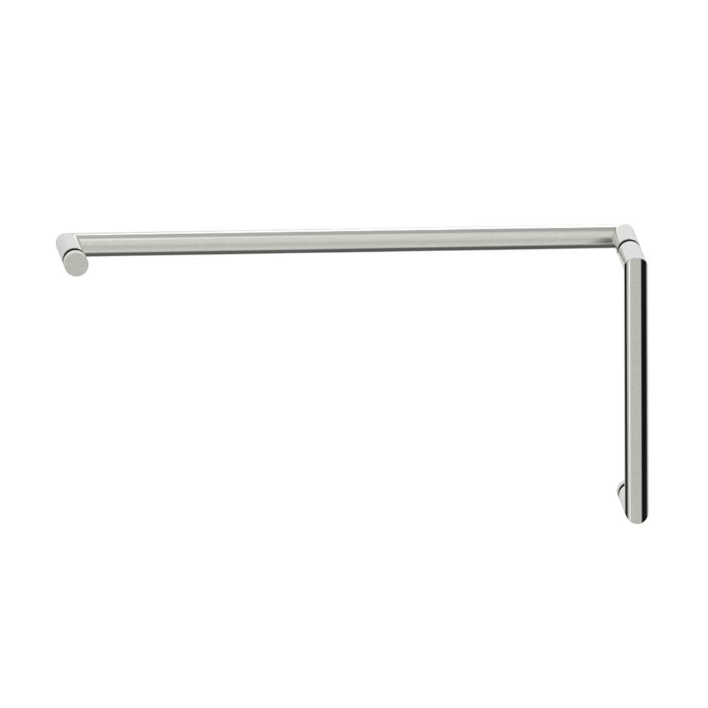 Kartners - SEVILLE - 8-inch x 18-inch Offset Shower Door Handles -Brushed Nickel - Brushed Nickel