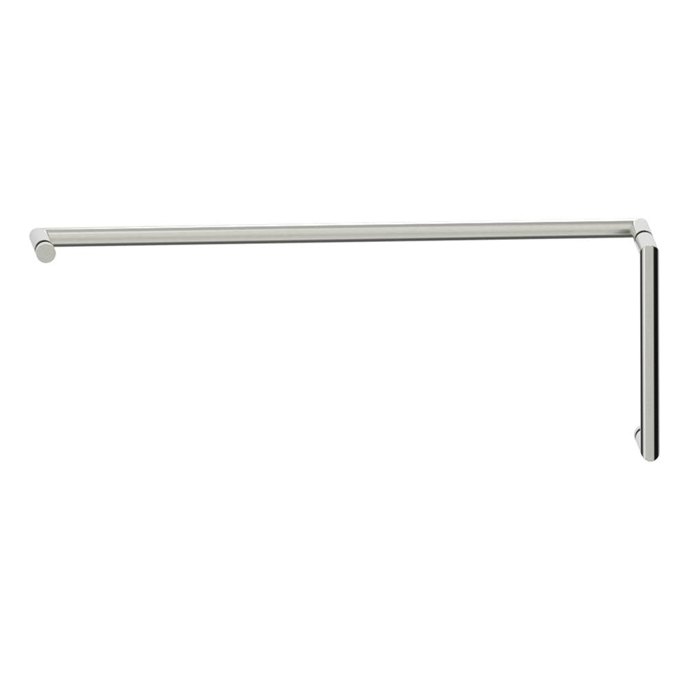 Kartners - SEVILLE - 8-inch x 24-inch Offset Shower Door Handles -Brushed Nickel - Brushed Nickel