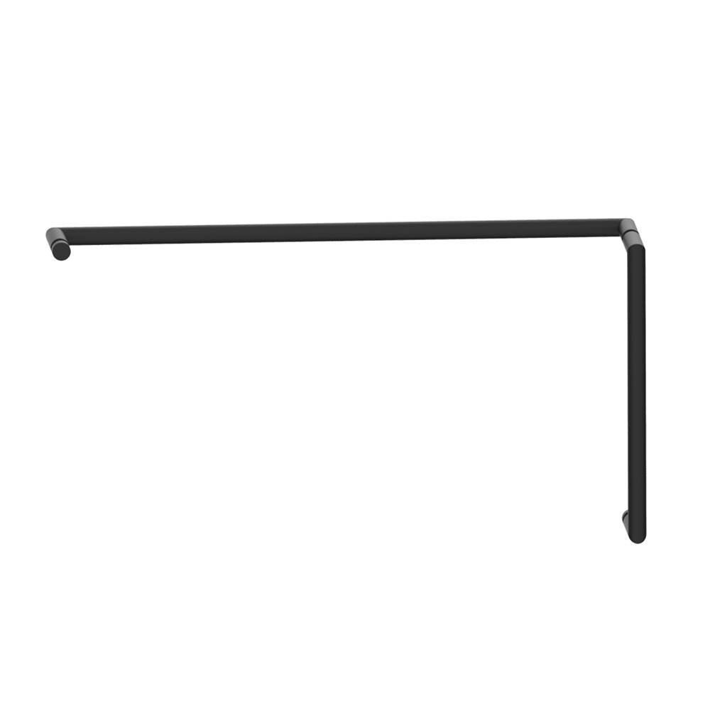 Kartners - SEVILLE - 12-inch x 24-inch Offset Shower Door Handles -Matte Black - Matte Black